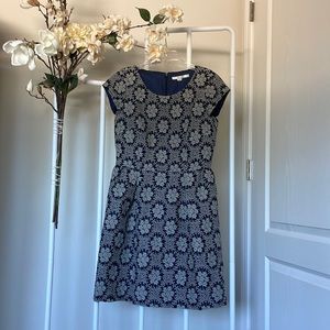 Boden “Arianna” Knee-Length Navy Embroidered Dress (has pockets!)